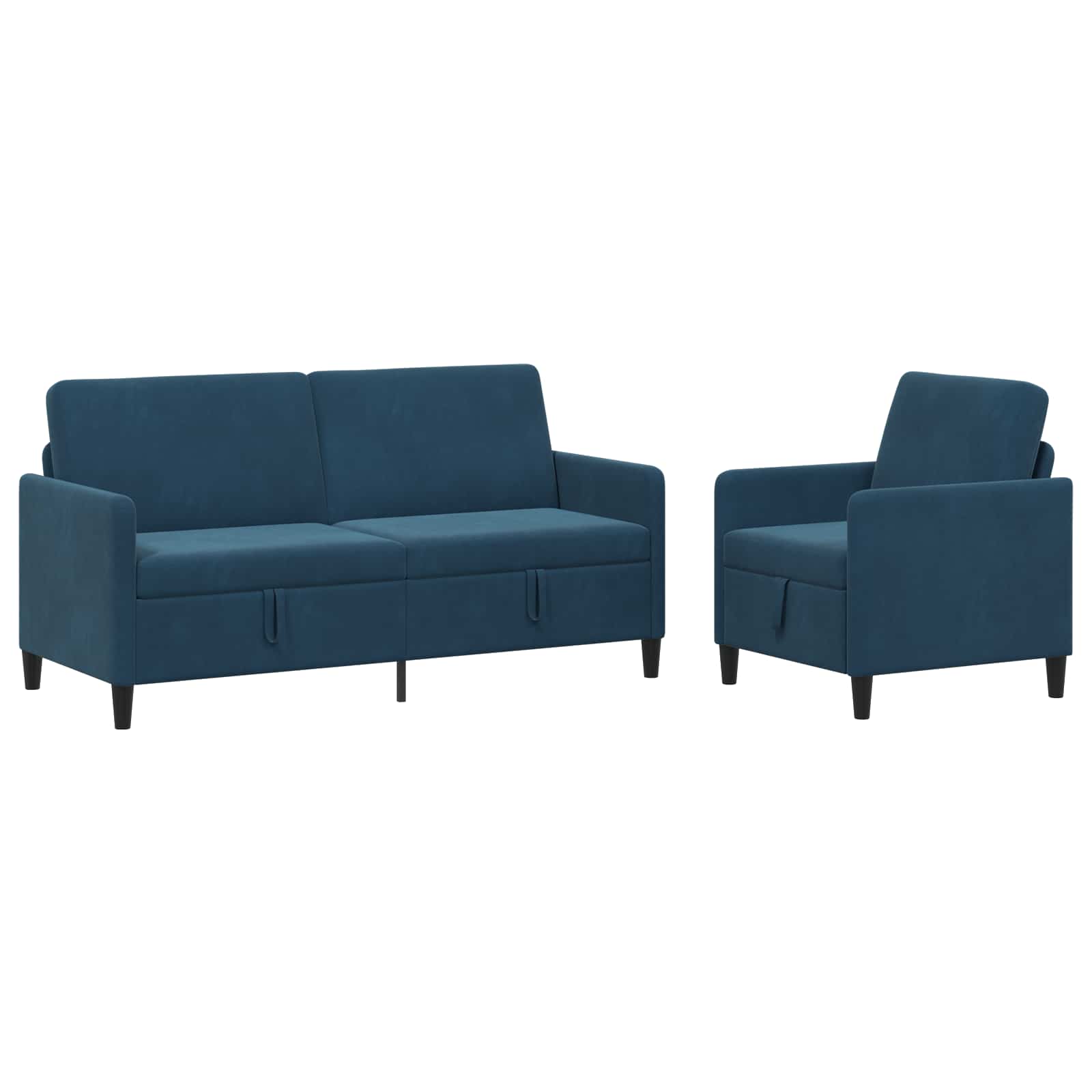 3429227_1.jpg vidaXL Súprava pohovky s úložným priestorom 2 ks Modrá Polyester – Obrázok 1