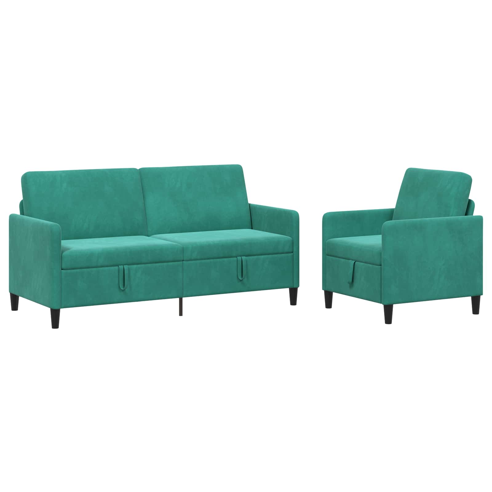 3429228_1.jpg vidaXL Súprava pohovky s úložným priestorom 2 ks Tyrkysová Polyester – Obrázok 1
