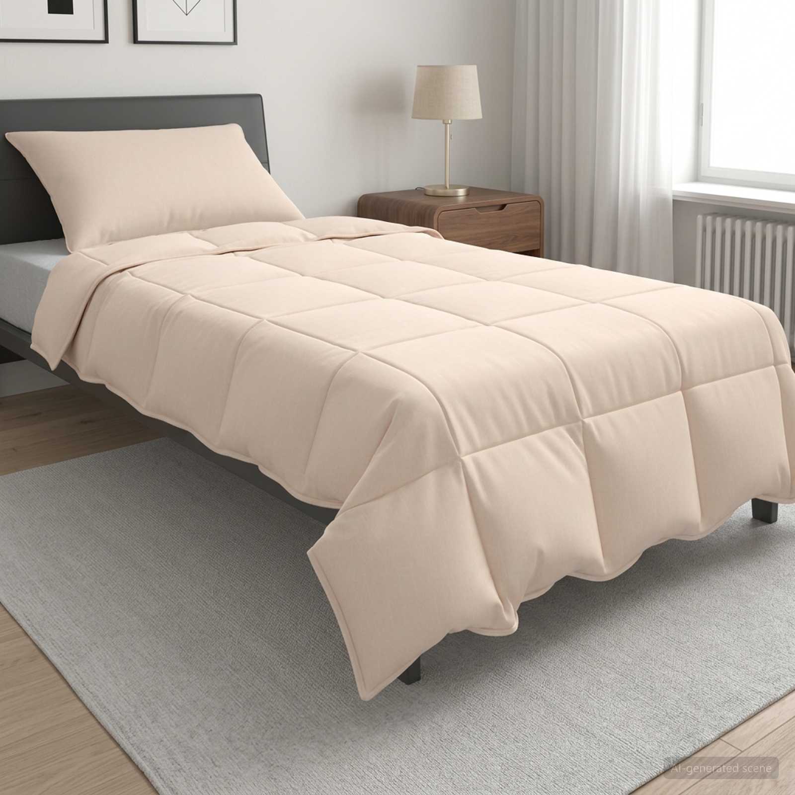 3431417_1.jpg vidaXL Sada prikrývok 2 ks 155 x 200 cm Zima 350 gsm Béžová – Obrázok 1