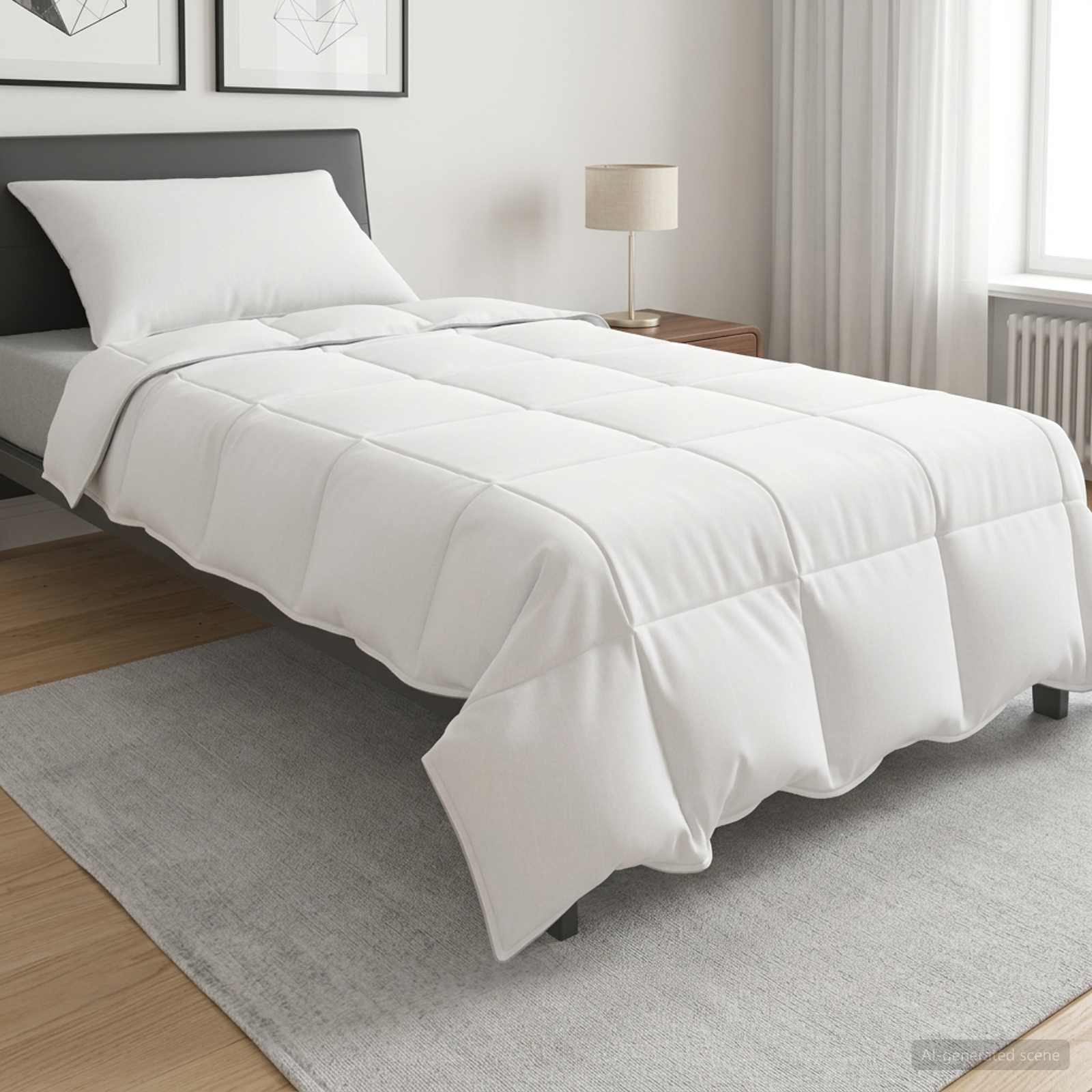 3431529_1.jpg vidaXL Súprava paplónu a vankúša 2 ks 135 x 200 cm Leto 900 g/ks Biela – Obrázok 1