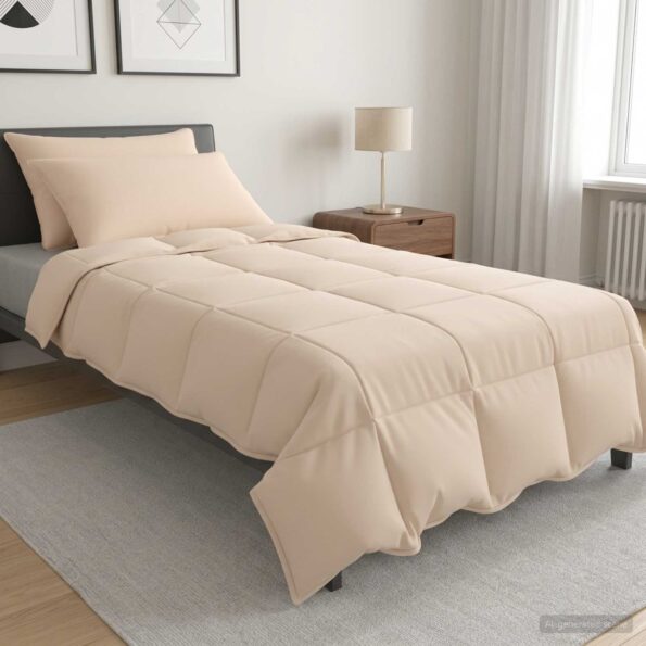 vidaXL Sada prikrývok 2 ks 135 x 220 cm 250 gsm Prírodný kapok Béžová – Obrázok 10