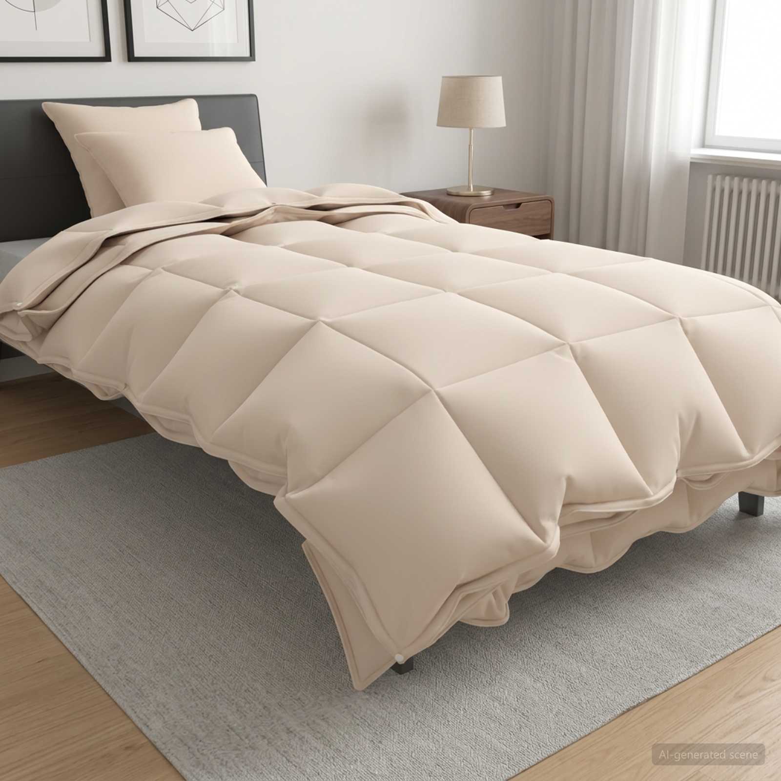 3432016_1.jpg vidaXL Sada prikrývok 2 ks 155 x 220 cm Kapok a polyester Béžová – Obrázok 1