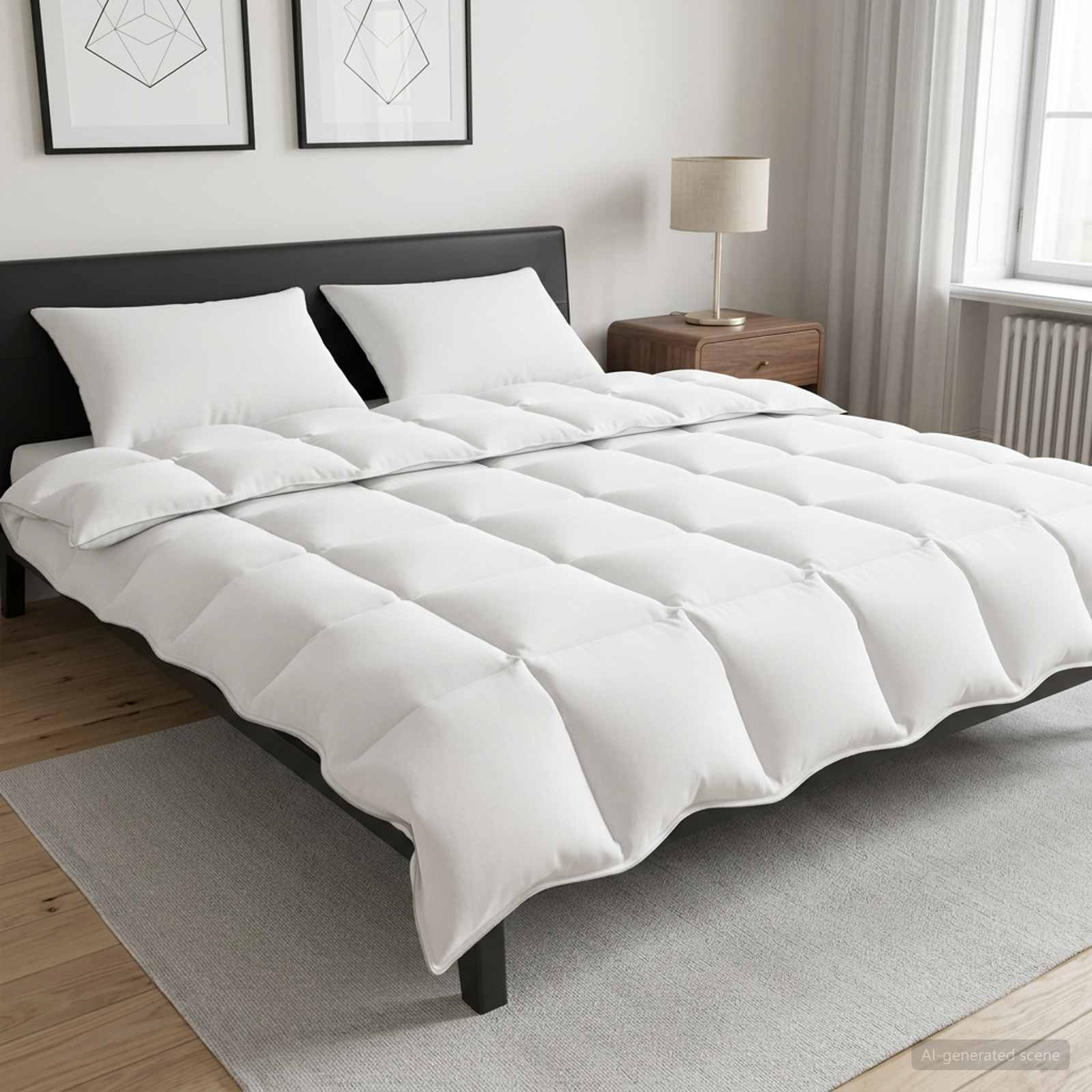 3432798_1.jpg vidaXL Súprava paplónu a vankúša 3 ks 200 x 240 cm Zima 900 g/ks Biela – Obrázok 1