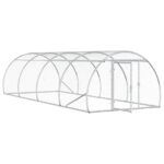 vidaXL Kurník pre kurčatá Strieborná 400 x 150 x 100 cm – Obrázok 2