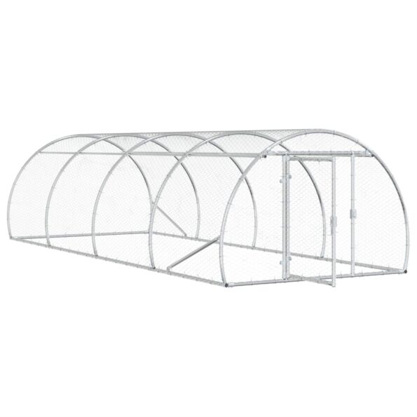 vidaXL Kurník pre kurčatá Strieborná 400 x 150 x 100 cm – Obrázok 2