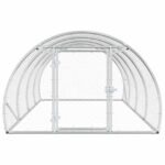 vidaXL Kurník pre kurčatá Strieborná 400 x 150 x 100 cm – Obrázok 3