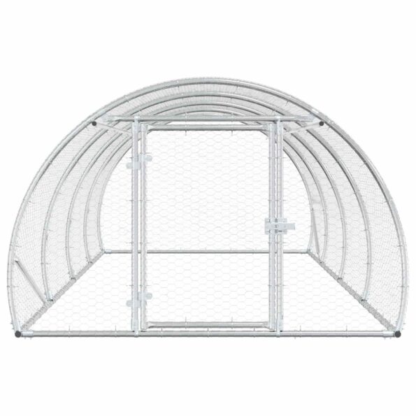 vidaXL Kurník pre kurčatá Strieborná 400 x 150 x 100 cm – Obrázok 3