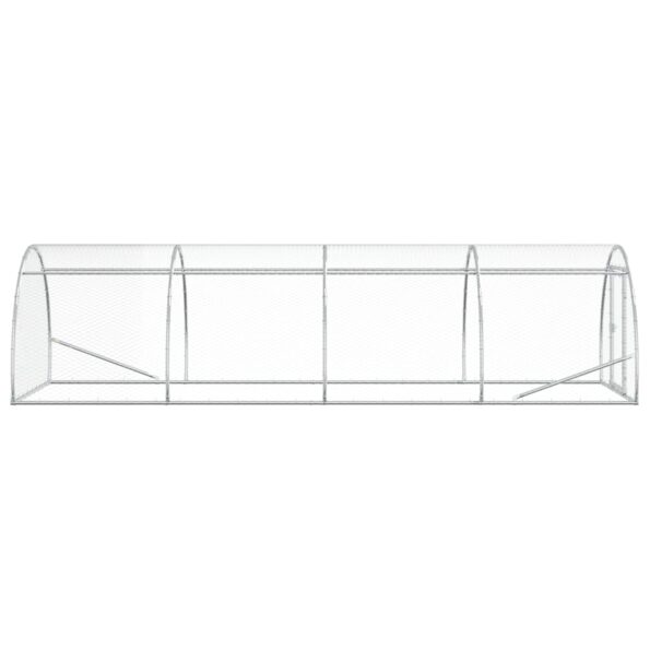 vidaXL Kurník pre kurčatá Strieborná 400 x 150 x 100 cm – Obrázok 4