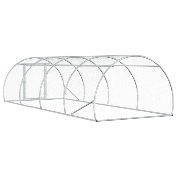 vidaXL Kurník pre kurčatá Strieborná 400 x 150 x 100 cm – Obrázok 5