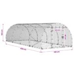 vidaXL Kurník pre kurčatá Strieborná 400 x 150 x 100 cm – Obrázok 8