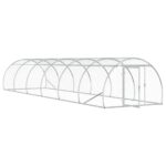 vidaXL Kurník pre kurčatá Strieborná 600 x 150 x 100 cm – Obrázok 2