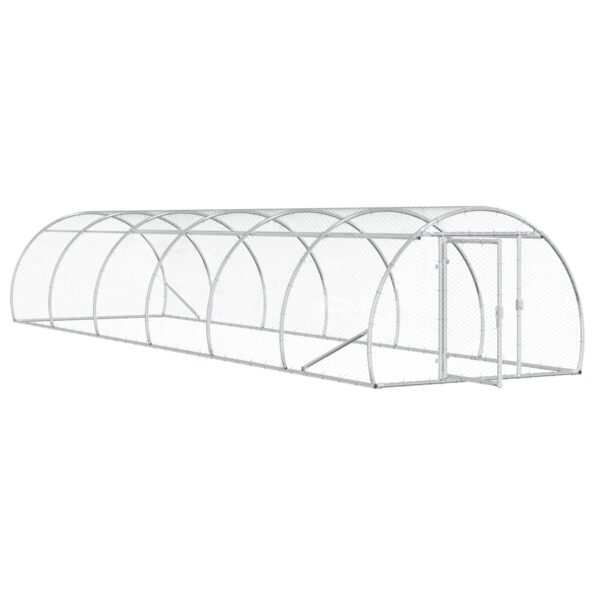 vidaXL Kurník pre kurčatá Strieborná 600 x 150 x 100 cm – Obrázok 2