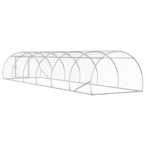 vidaXL Kurník pre kurčatá Strieborná 600 x 150 x 100 cm – Obrázok 5