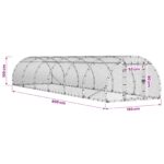 vidaXL Kurník pre kurčatá Strieborná 600 x 150 x 100 cm – Obrázok 8