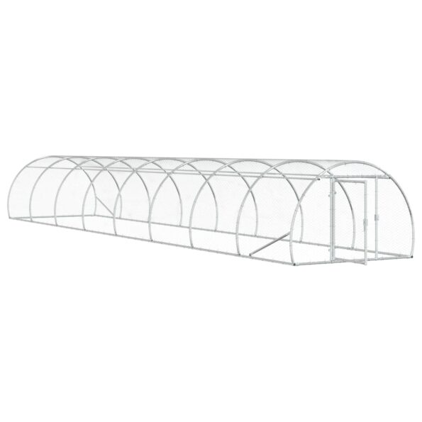 vidaXL Kurník pre kurčatá Strieborná 800 x 150 x 100 cm – Obrázok 2