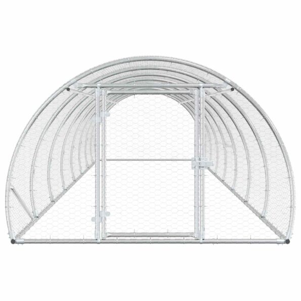 vidaXL Kurník pre kurčatá Strieborná 800 x 150 x 100 cm – Obrázok 3