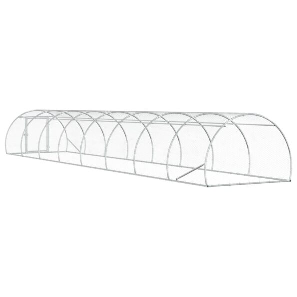 vidaXL Kurník pre kurčatá Strieborná 800 x 150 x 100 cm – Obrázok 5