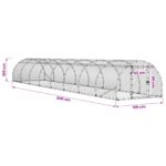 vidaXL Kurník pre kurčatá Strieborná 800 x 150 x 100 cm – Obrázok 8