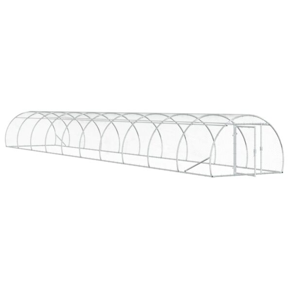 vidaXL Kurník pre kurčatá Strieborná 1000 x 150 x 100 cm – Obrázok 2