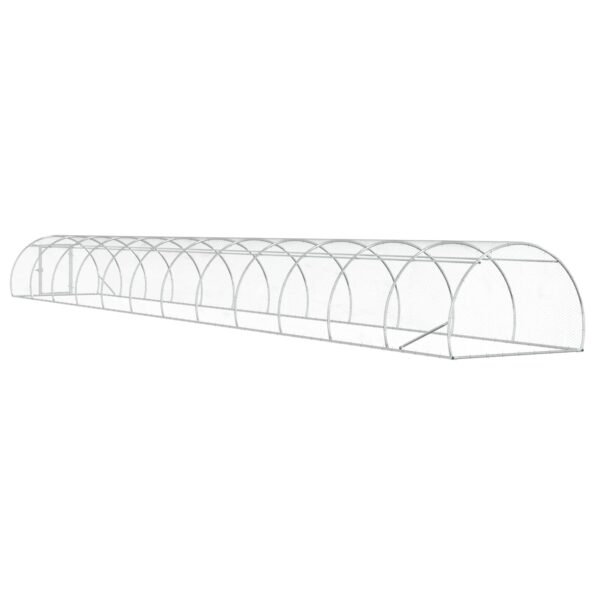 vidaXL Kurník pre kurčatá Strieborná 1200 x 150 x 100 cm – Obrázok 5