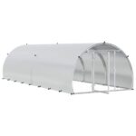 vidaXL Kurník pre kurčatá Strieborná 400 x 150 x 100 cm – Obrázok 2