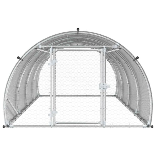 vidaXL Kurník pre kurčatá Strieborná 400 x 150 x 100 cm – Obrázok 3