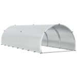 vidaXL Kurník pre kurčatá Strieborná 400 x 150 x 100 cm – Obrázok 5