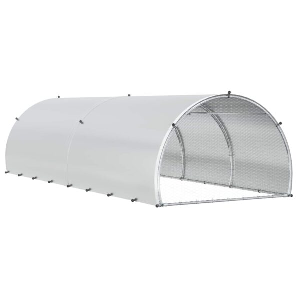 vidaXL Kurník pre kurčatá Strieborná 400 x 150 x 100 cm – Obrázok 5