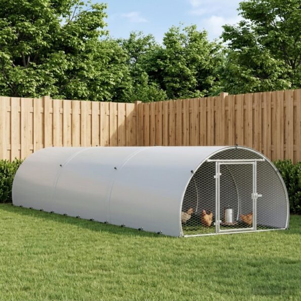 vidaXL Kurník pre kurčatá Strieborná 600 x 150 x 100 cm – Obrázok 10