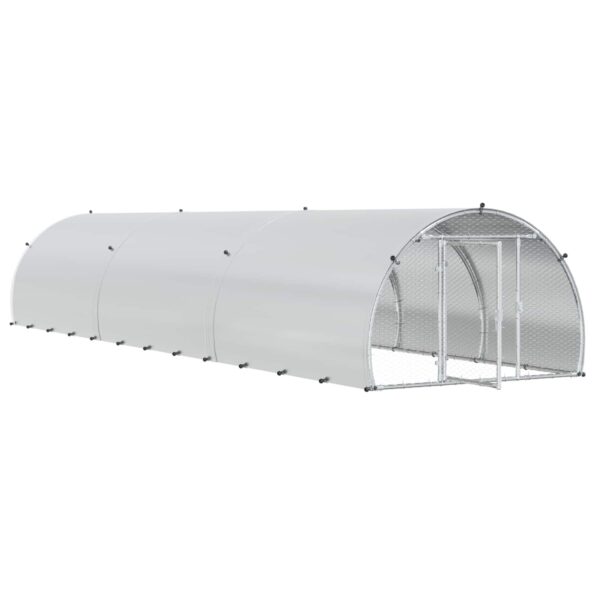 vidaXL Kurník pre kurčatá Strieborná 600 x 150 x 100 cm – Obrázok 2