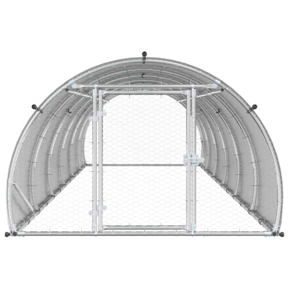 vidaXL Kurník pre kurčatá Strieborná 600 x 150 x 100 cm – Obrázok 3
