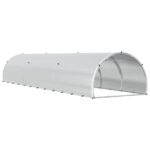 vidaXL Kurník pre kurčatá Strieborná 600 x 150 x 100 cm – Obrázok 5