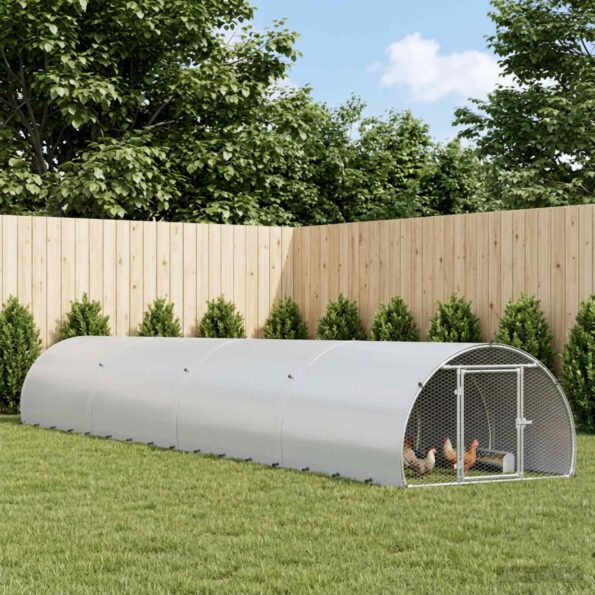 vidaXL Kurník pre kurčatá Strieborná 800 x 150 x 100 cm – Obrázok 10