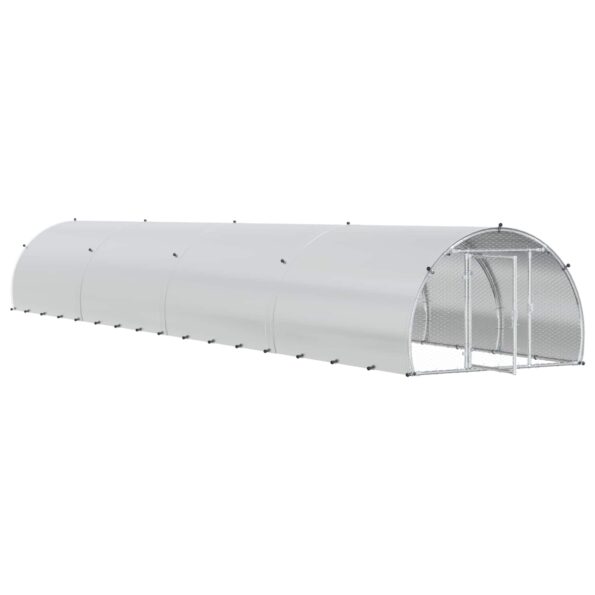 vidaXL Kurník pre kurčatá Strieborná 800 x 150 x 100 cm – Obrázok 2