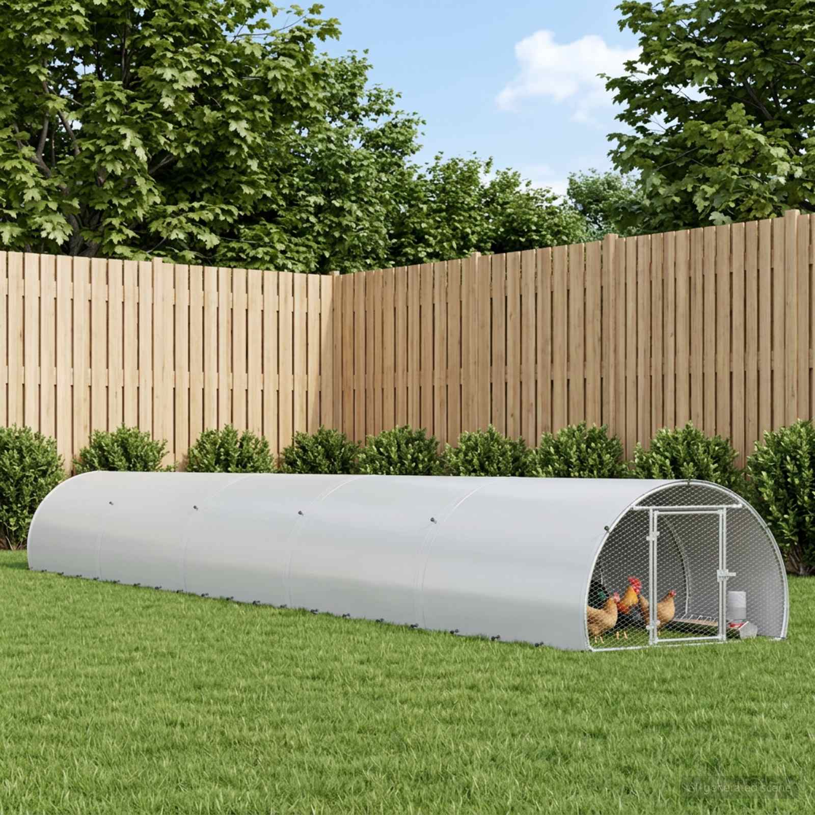 3434674_1.jpg vidaXL Kurník pre kurčatá Strieborná 1000 x 150 x 100 cm – Obrázok 1