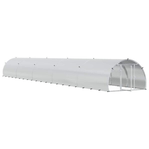vidaXL Kurník pre kurčatá Strieborná 1000 x 150 x 100 cm – Obrázok 2
