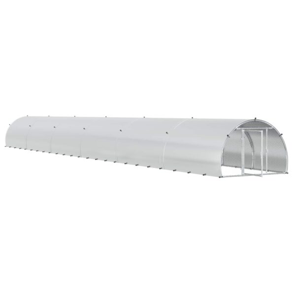 vidaXL Kurník pre kurčatá Strieborná 1200 x 150 x 100 cm – Obrázok 2