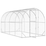 vidaXL Kurník pre kurčatá Strieborná 400 x 200 x 200 cm – Obrázok 2