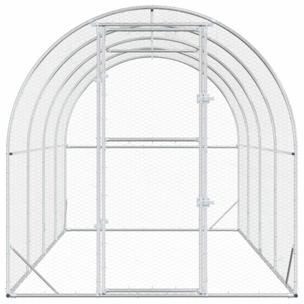 vidaXL Kurník pre kurčatá Strieborná 400 x 200 x 200 cm – Obrázok 3