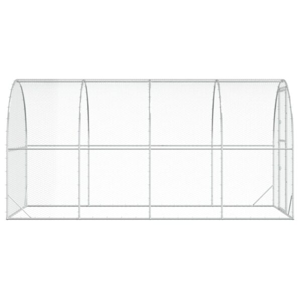 vidaXL Kurník pre kurčatá Strieborná 400 x 200 x 200 cm – Obrázok 4