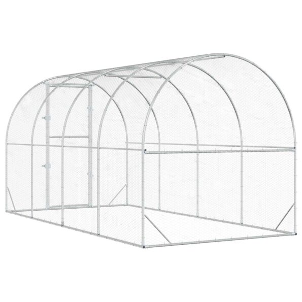 vidaXL Kurník pre kurčatá Strieborná 400 x 200 x 200 cm – Obrázok 5