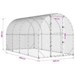 vidaXL Kurník pre kurčatá Strieborná 400 x 200 x 200 cm – Obrázok 8