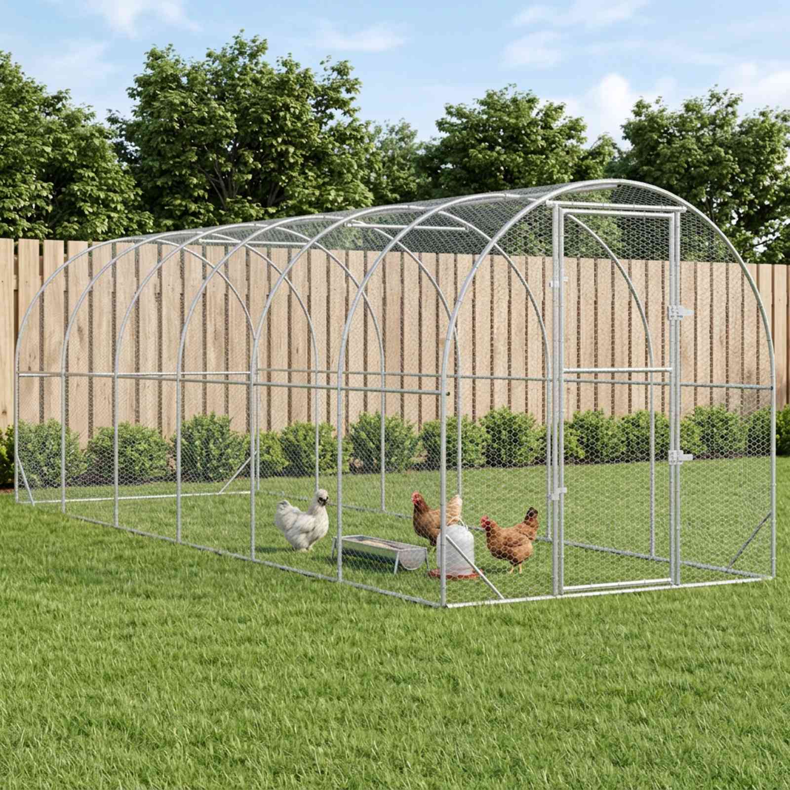 3434677_1.jpg vidaXL Kurník pre kurčatá Strieborná 600 x 200 x 200 cm – Obrázok 1