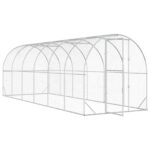 vidaXL Kurník pre kurčatá Strieborná 600 x 200 x 200 cm – Obrázok 2