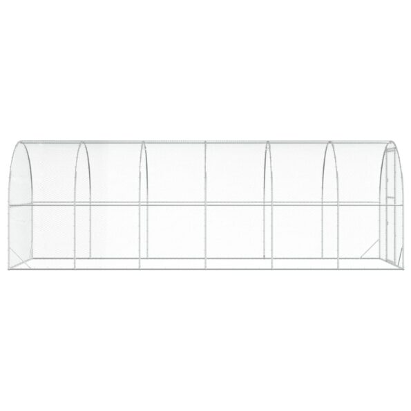 vidaXL Kurník pre kurčatá Strieborná 600 x 200 x 200 cm – Obrázok 4