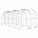 vidaXL Kurník pre kurčatá Strieborná 600 x 200 x 200 cm – Obrázok 5
