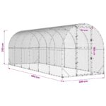 vidaXL Kurník pre kurčatá Strieborná 600 x 200 x 200 cm – Obrázok 8