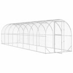 vidaXL Kurník pre kurčatá Strieborná 800 x 200 x 200 cm – Obrázok 2