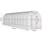 vidaXL Kurník pre kurčatá Strieborná 800 x 200 x 200 cm – Obrázok 8