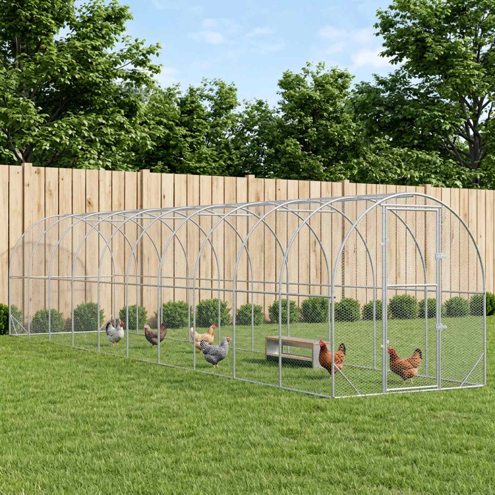 3434679_1.jpg vidaXL Kurník pre kurčatá Strieborná 1000 x 200 x 200 cm – Obrázok 1